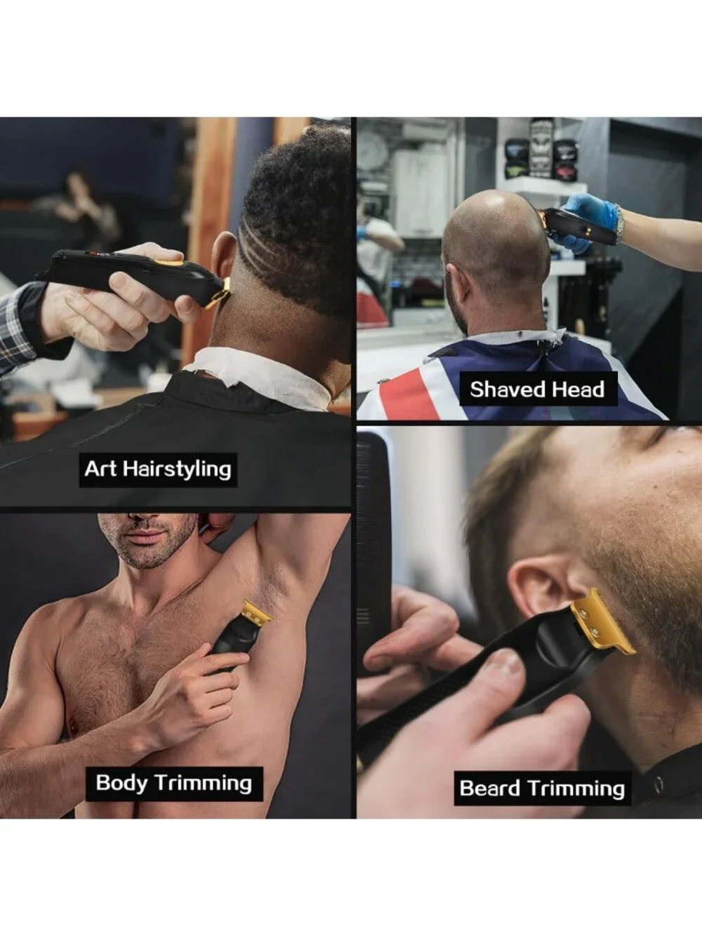 Cordless Hair Clippers & Trimmers Set for Men - Professional Barber Haircut Kit
